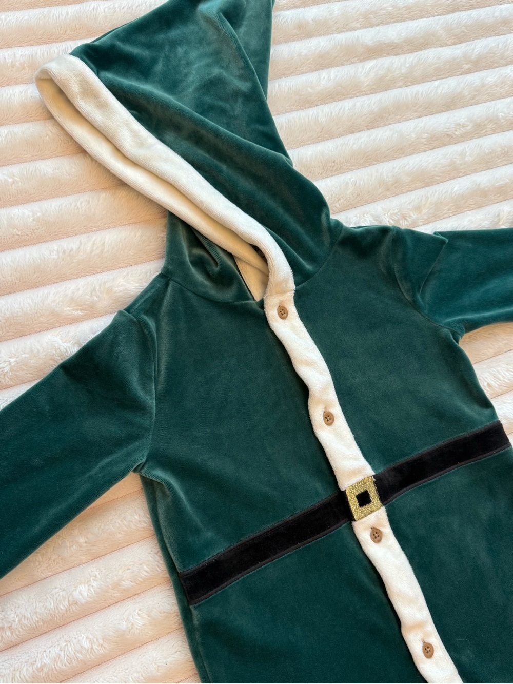 Carters Baby 18M Green Velour Christmas Elf Hooded Jumpsuit 1T919710
